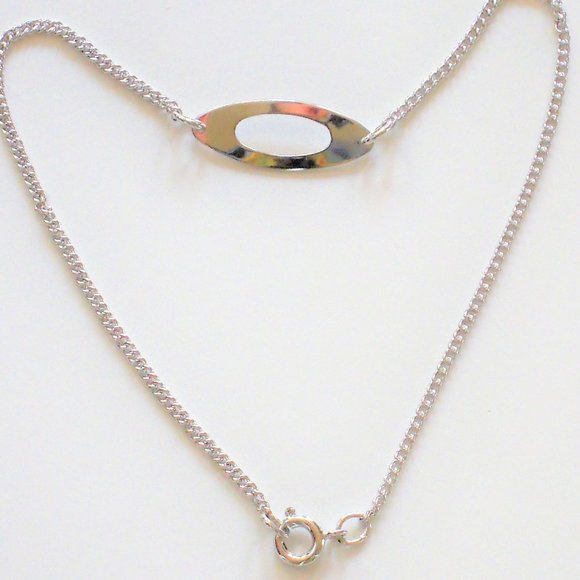 Vintage AVON Anklet Silver Tone 9" Retro 1978 Oval Ankle Bracelet - Picture 2 of 8